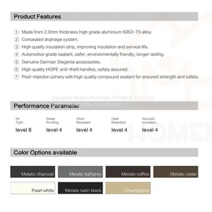 HMK-MV Thermal Break Aluminum Frame Micro Side Ventilation Casement Window thumbnail-3