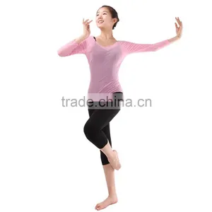 Factory Direct Sale Long Sleeve Stretchy Mesh Adult Dance and Yaga Top thumbnail-2