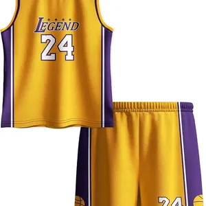 Kids Basketball Jerseys Classic Mesh Sleeveless Shirt for Boys Training Athletic thumbnail-1