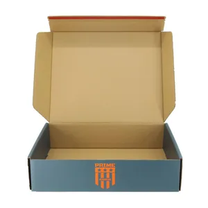 Wholesale Factory Direct Sales Custom Blue Box With Orange Logo for Shipping for Small Business thumbnail-2
