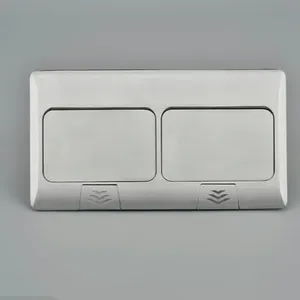Double Row Flip up Power Electrical Floor Outlet Box Socket Combination thumbnail-5