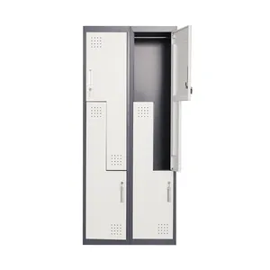 Z Shape Metal Locker 2 Door Clothing Storage Cabinet Lockers thumbnail-3