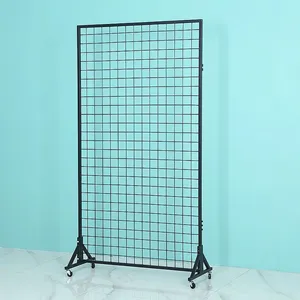 Grid Mobile Display Stand, Home Living Room Partition, Exhibition Accessories Multi-item Hanging and Storage Rack thumbnail-3