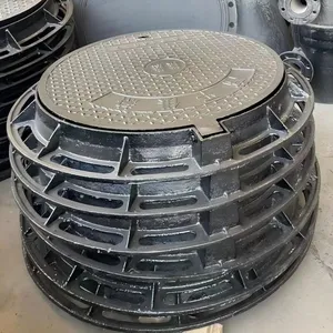 High-quality Ductile Iron Jingdong Brand Black Durable Manhole Cover for Municipal Engineering Customized Casting Lock Road thumbnail-5