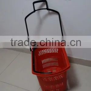 Double Handle Supermarket Plastic Shopping Basket thumbnail-6