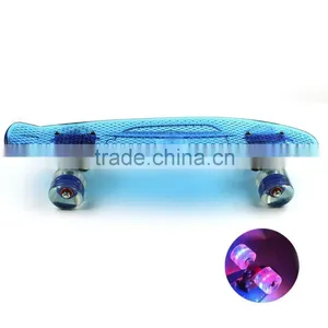 Rocking Cool Flashing LED Light Wheels Complete Skateboard for Adults Mini PC Plastic EC-FC02 thumbnail-3