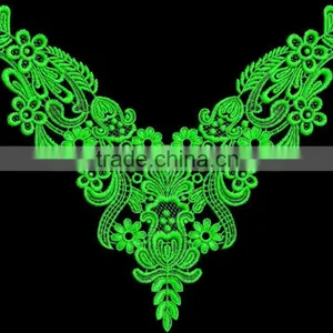 2016 New Fancy v Neck Long Sleeve Water Soluable Lace for Wedding Gowns thumbnail-2