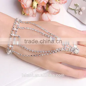 Bright Evening Party Ladies Luxury Fashion Crystal Arabic Ring Bracelet thumbnail-1