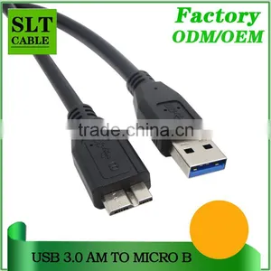 SLT Black High Speed USB 3.0 A Male to Micro B Male Cable for Samsung Galaxy Note HDD thumbnail-1