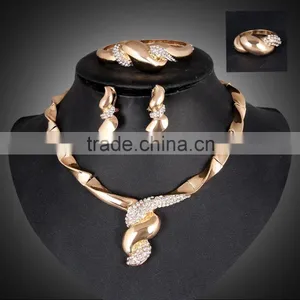 Stylish Gold Plated Jewelry Set For Wholesale,2016 New Design Necklace Jewelry Set Beautiful Jewelry Set thumbnail-2