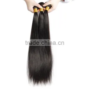 100 Human Hair Bundles, Brazilian Human Hair Weave, Double Machine Hair Weft, Remy Straight Hair Extension thumbnail-3