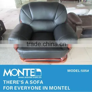 Leather Wood Carved Sectional Sofa thumbnail-1