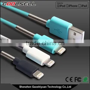 New Design High Quality Charging and Data Sync Aluminum Mfi Usb Spring Cable for Iphone6 6s thumbnail-1