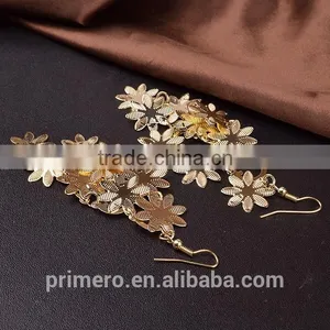 New Multilayer Snowflake Vintage Flower Earrings Dubai Gold Jewelry thumbnail-5