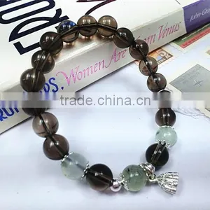 Smoky Quartz Natural Gemstone Round Beads Bracelet thumbnail-2
