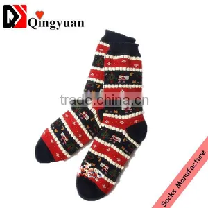 High Quality Popular Design Lovely Patten Wholesale Thick Terry Sock Chrismas Women Socks in Winter thumbnail-1