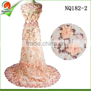 Beaded and Sequined African Lace Fabrics Purple NQ182-6 Embroidered Tulle Lace thumbnail-3
