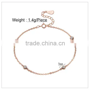 Rose Gold Plated Bead Bracelet in 925 Silver thumbnail-5