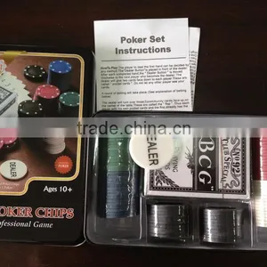 Poker Chips in Inside White Tin Box/ NO Window thumbnail-5