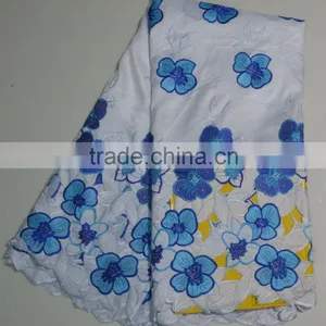 Rhinestone Embroidery Lace Fabric African Silk Lace Fabric for Girl Dress thumbnail-5
