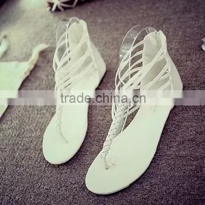 Roman Flat Thong Beach Sandals Casual Flip Zipper Flat Shoes thumbnail-2