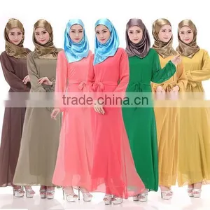2015 Belt Chiffon Kaftan for Muslim Woman thumbnail-2