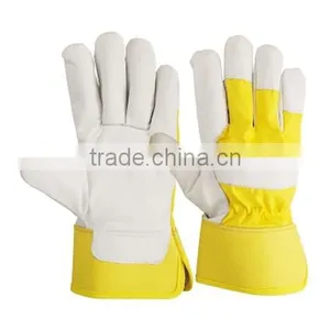 Double Palm Grey Cowhide Split Leather Working Gloves thumbnail-2