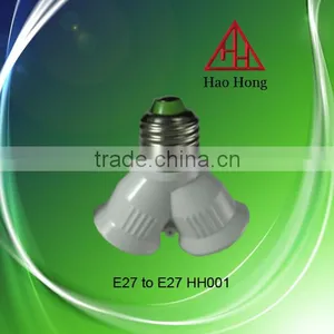 HAOHONG Hight Temperature Resist E27 to E27 PBT Twins Lampholder / Convertor thumbnail-1