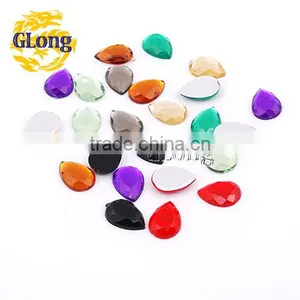 10*14mm Water Drop 3D Shape Acrylic Flat Back Mix Color Rhinestone Crystal For Stylish Bag Garment Shoes #GY015-14P(Mix-s) thumbnail-1
