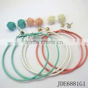 Stud Resin Flower Earrings Hoope Earrings for Young Firls thumbnail-1
