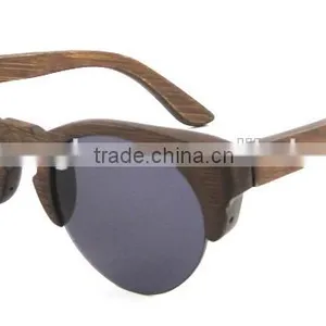 Half Frame Bamboo Sunglasses With CR39 Lenses thumbnail-1