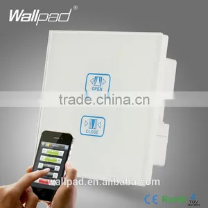 WIFI 2 Gang Curtain Switch Wallpad White Crystal Glass 2 Way 3 Way Phone WIFI Remote Touch Curtain Window Control Wall Switch thumbnail-1