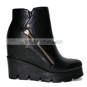 Ladies Fashion Leather Ankle Boots thumbnail-1