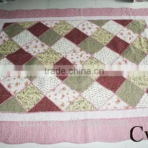 Red Lacework Floral Tartan Patchwork Floor Mats / Patchwork Carpets thumbnail-1