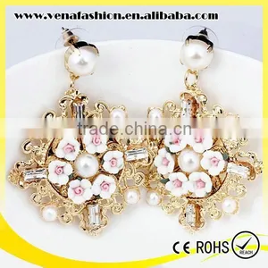 Instock Enamel Beads Soft Ceramic Shaped Flower Earring thumbnail-4