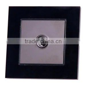 1 Gang Black Crystal Panel Wall Socket for TV 2 Colors thumbnail-2