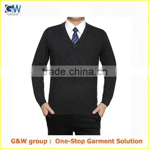 Wholesale Quality Fashion Designer Men V-neck Wool Sweater thumbnail-2