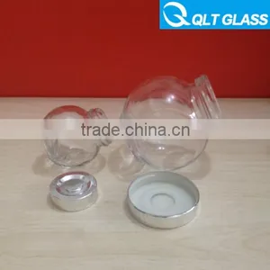 High Quality Wholesale Flat Drum Glass Honey Jar Glass Condiment Bottle With Metal Lid thumbnail-1