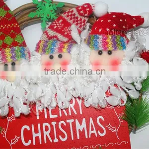 New Home Christmas Decorations Christmas Rattan Ring Santa Claus Snowman Dolls Pendant Party Hanging Ornaments thumbnail-2
