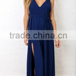 Latest Dress Designs Deep v Neck New Women Arbic Long Maxi Dress thumbnail-6