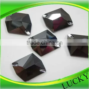 Hot Seller Wholesale Sew-on Crystal Cosmic Shape 20x16mm Hematite Color thumbnail-1