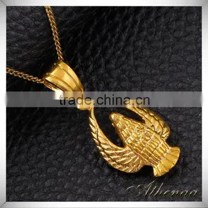 18k Gold Plated Beautiful Bird Shape Owl Pendant Brass Essential Oil Jewelry thumbnail-4