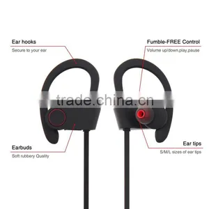Factor Price JHO Wireless Bluetooth V4.1 Headphone Sport Sweatproof In-ear Stero Earphone With Mic Handsfree Calling thumbnail-4