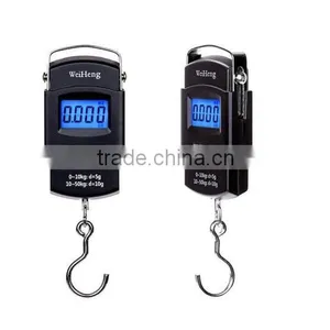 50kg Double Precision Black Electronic Luggage Scale Belt/hook Blue Backlight Lcd thumbnail-2