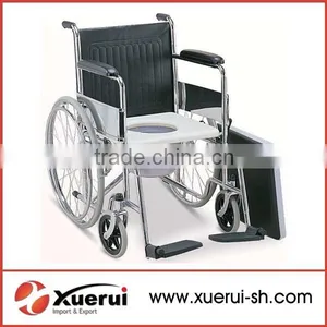 Manual Folding Commode Wheel Chair thumbnail-1