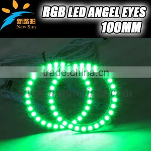 12v Multi Color Universal Rgb Angel Eyes Halo Rings 100mm Rgb Angel Eyes for Car Light Led With Remote Controller thumbnail-1