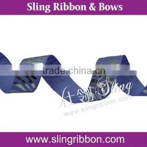 Grosgrain Ribbon With Silver Foil Printing Zebra thumbnail-1