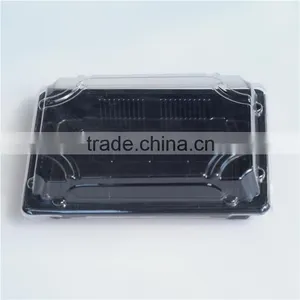 SM1-1103-Black Disposable Food Tray Plastic Box With Lids thumbnail-2