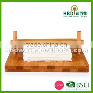 BSCI Factory Top Grade Bamboo Wood Tissue Holder, Napkin Holder Wholesale thumbnail-1