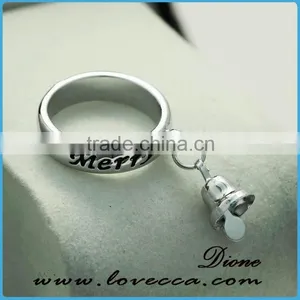 Newest Designs Fashion Jingle Bell Rings Statement Jewelry Hot Merry Christmas Ring thumbnail-3